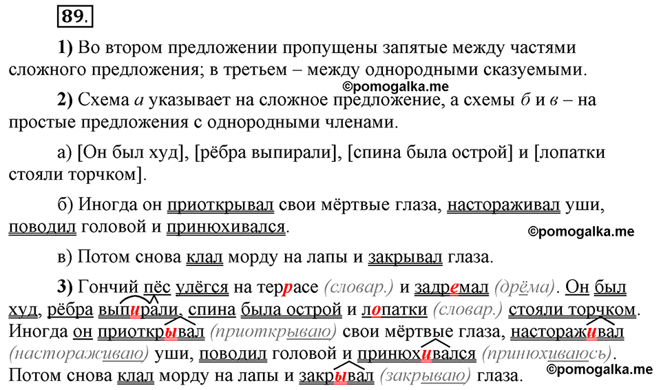 Глава 4. Упражнение №89 русский язык 6 класс Шмелёв