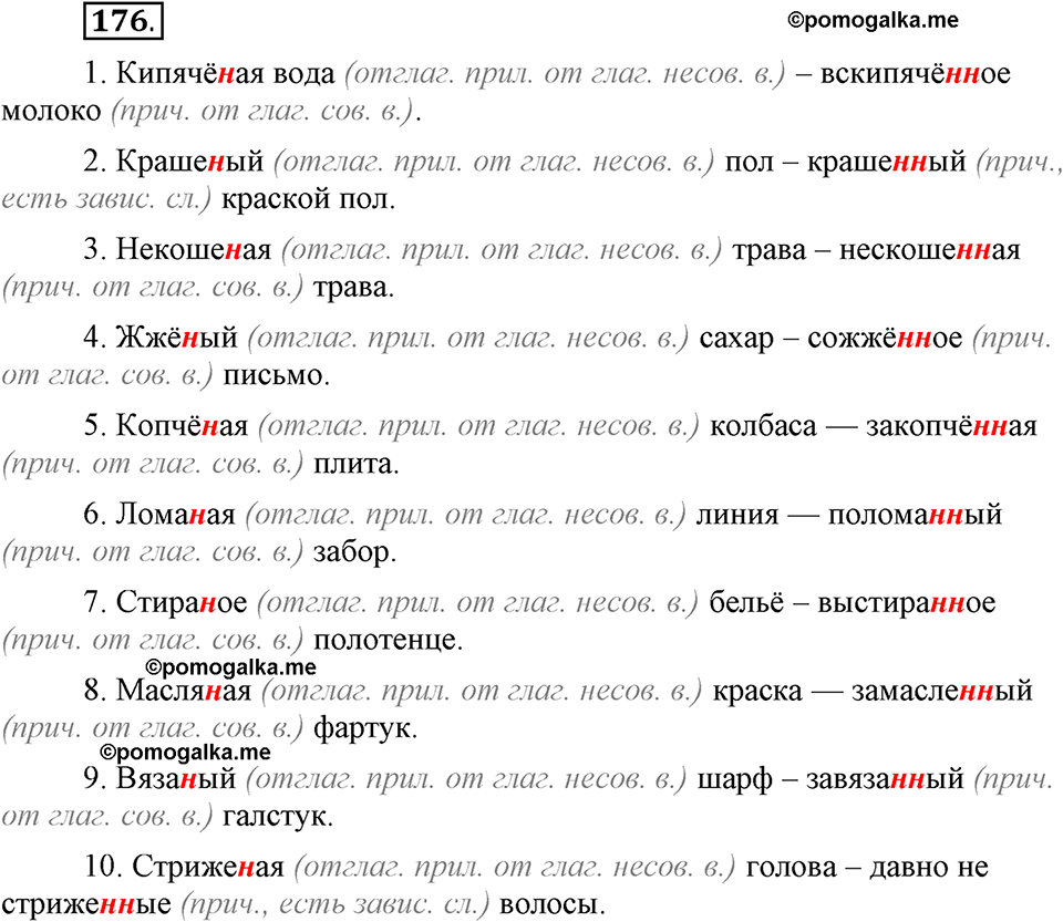 Глава 5. Упражнение №176 русский язык 6 класс Шмелёв