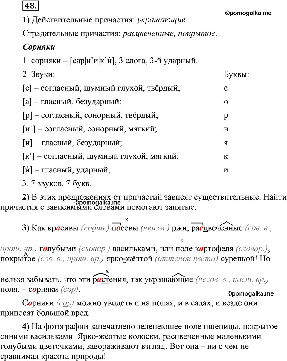 Глава 5. Упражнение №48 русский язык 6 класс Шмелёв