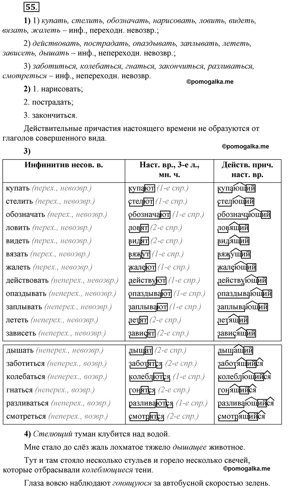 Глава 5. Упражнение №55 русский язык 6 класс Шмелёв