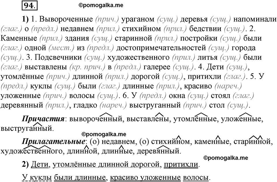 Глава 5. Упражнение №94 русский язык 6 класс Шмелёв
