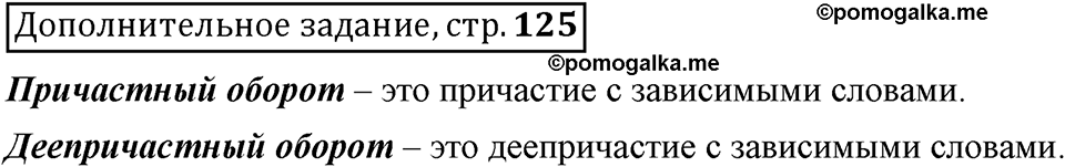 Глава 6. Страница 125. Дополнительное задание русский язык 6 класс Шмелёв