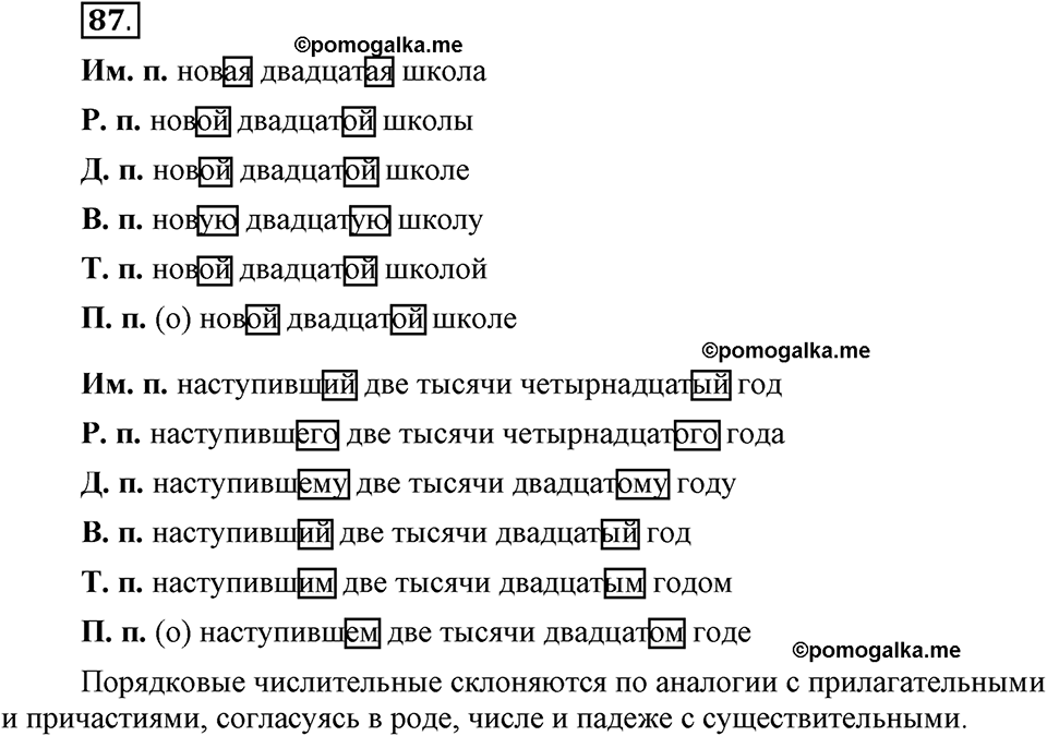 Глава 7. Упражнение №87 русский язык 6 класс Шмелёв
