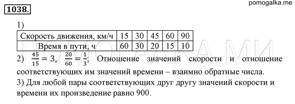 страница 232 номер 1038 математика 6 класс Зубарева, Мордкович 2009 год