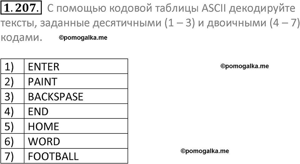 номер 1.207 сборник задач и упражнений по информатике 7 класс Босова 2024 год просвещение