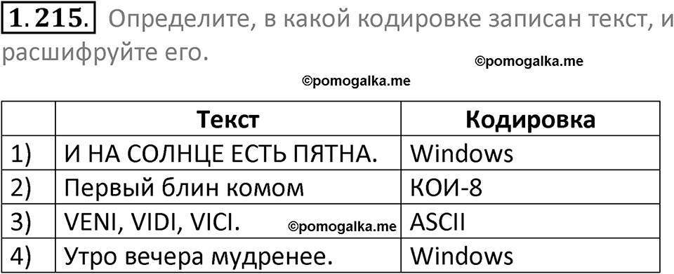 номер 1.215 сборник задач и упражнений по информатике 7 класс Босова 2024 год просвещение
