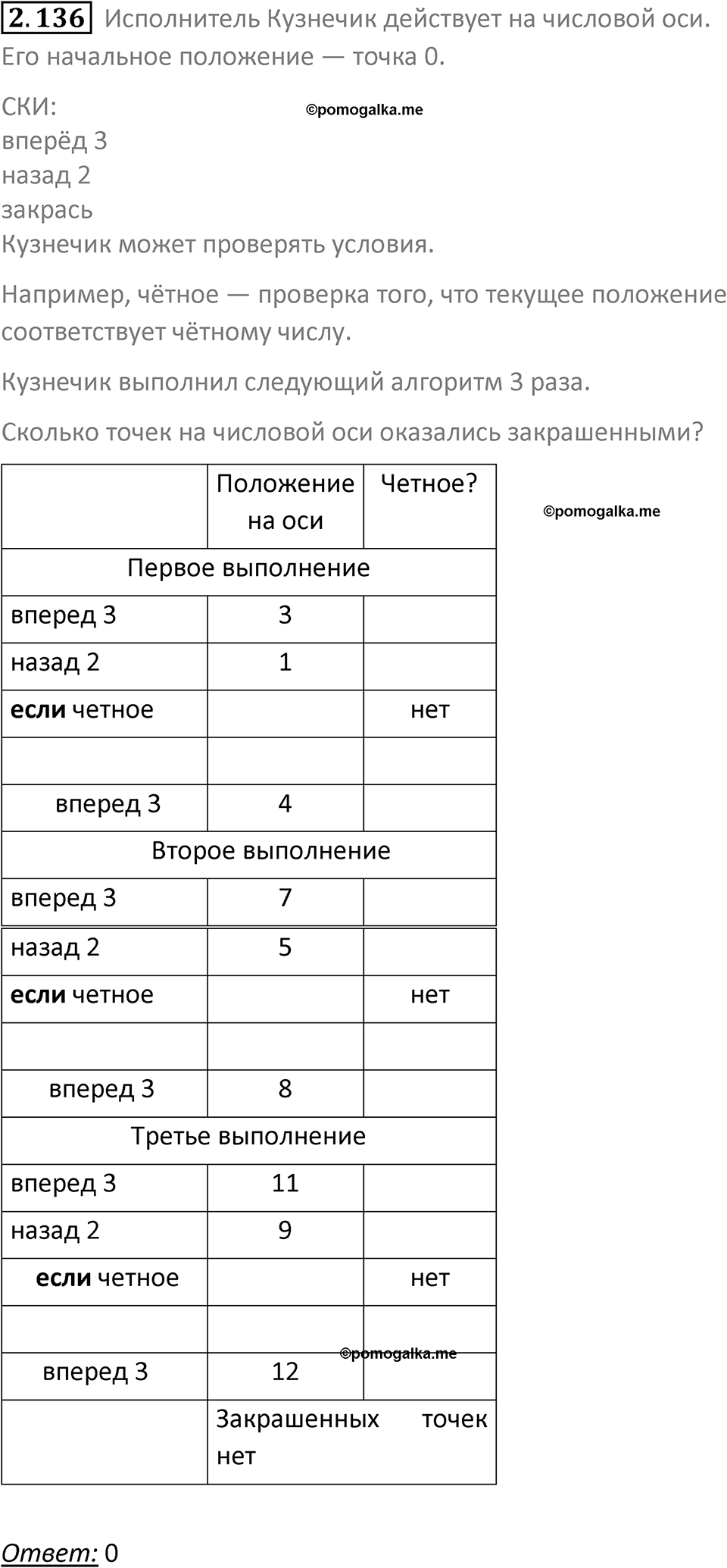 номер 2.136 сборник задач и упражнений по информатике 8 класс Босова 2024 год просвещение