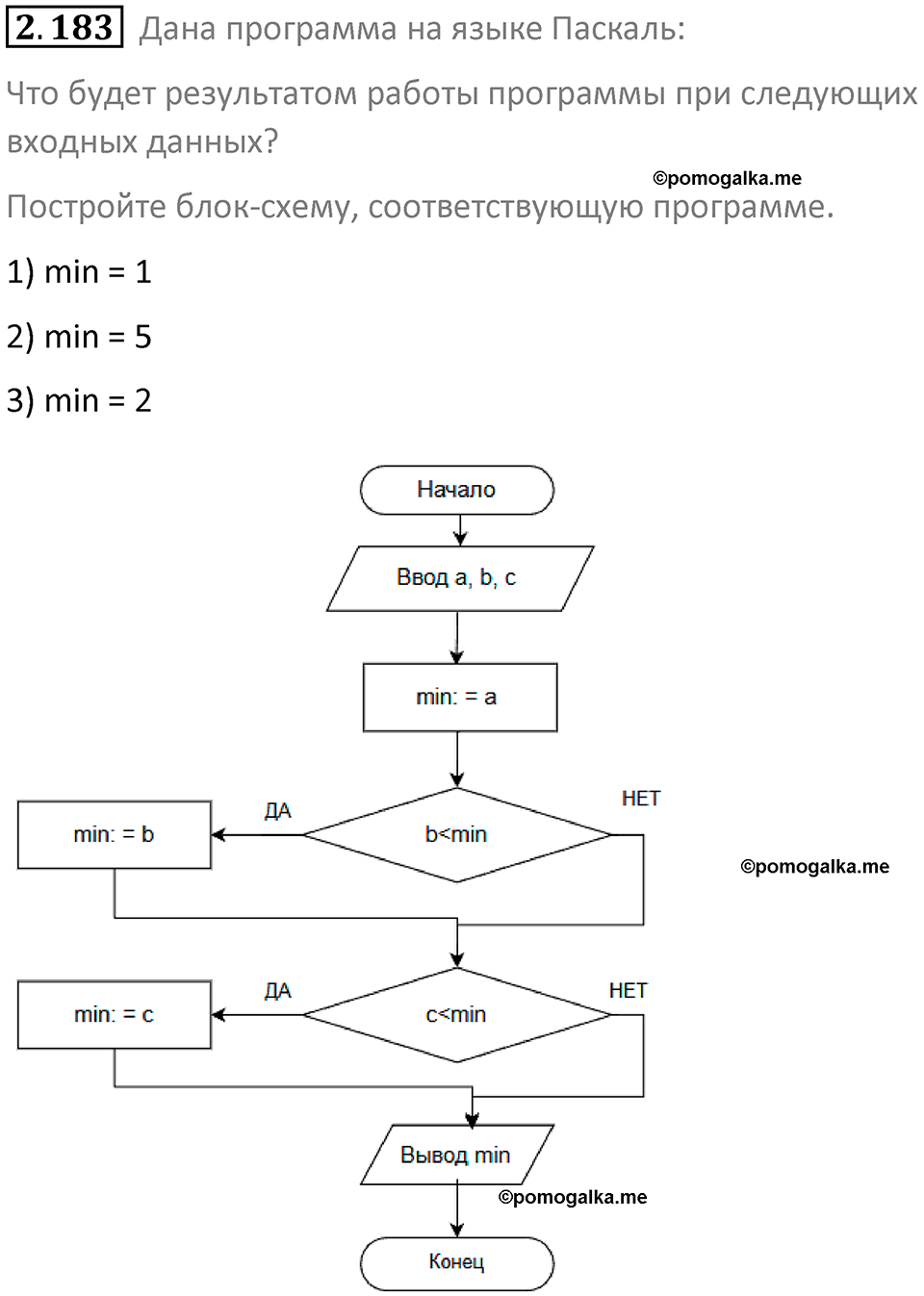 номер 2.183 сборник задач и упражнений по информатике 8 класс Босова 2024 год просвещение