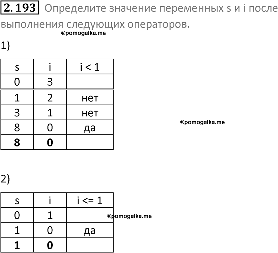 номер 2.193 сборник задач и упражнений по информатике 8 класс Босова 2024 год просвещение