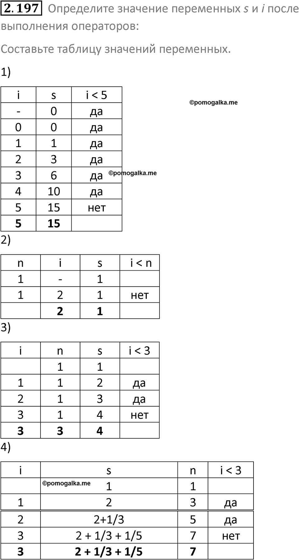 номер 2.197 сборник задач и упражнений по информатике 8 класс Босова 2024 год просвещение