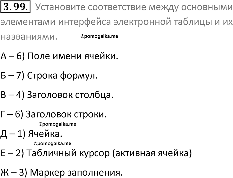 номер 3.99 сборник задач и упражнений по информатике 9 класс Босова 2024 год просвещение