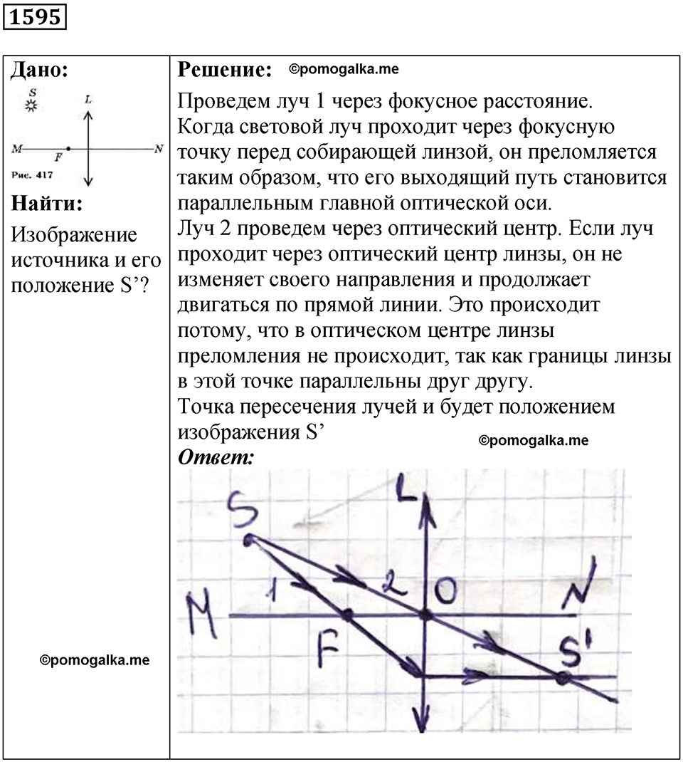 страница 196 номер 1595 физика 7 8 9 класс Лукашик сборник задач 2011 год