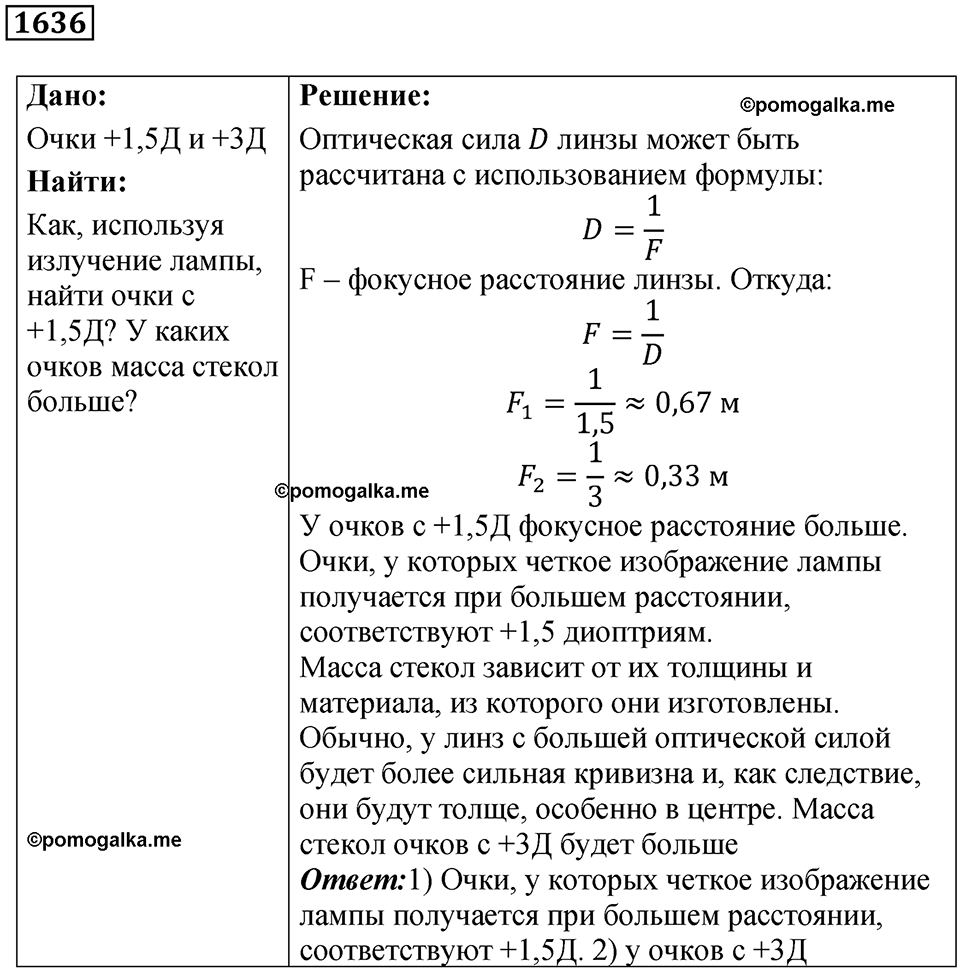 страница 200 номер 1636 физика 7 8 9 класс Лукашик сборник задач 2011 год