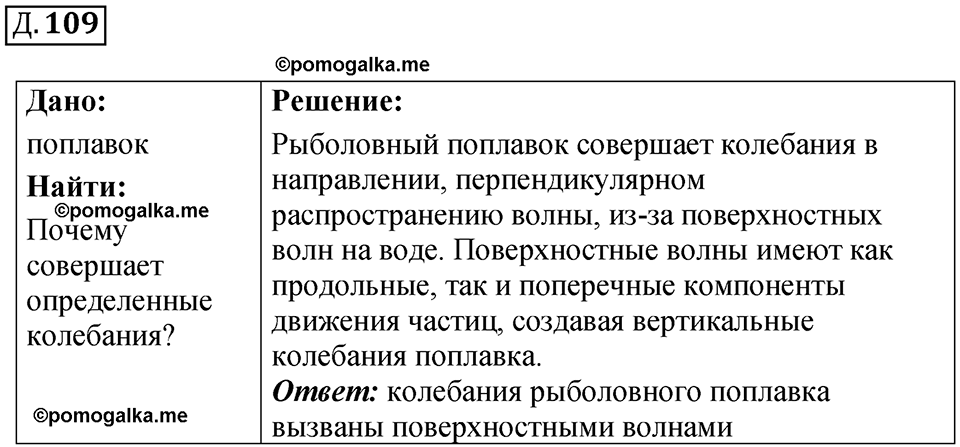 страница 117 дополнительный номер 109 физика 7 8 9 класс Лукашик сборник задач 2011 год