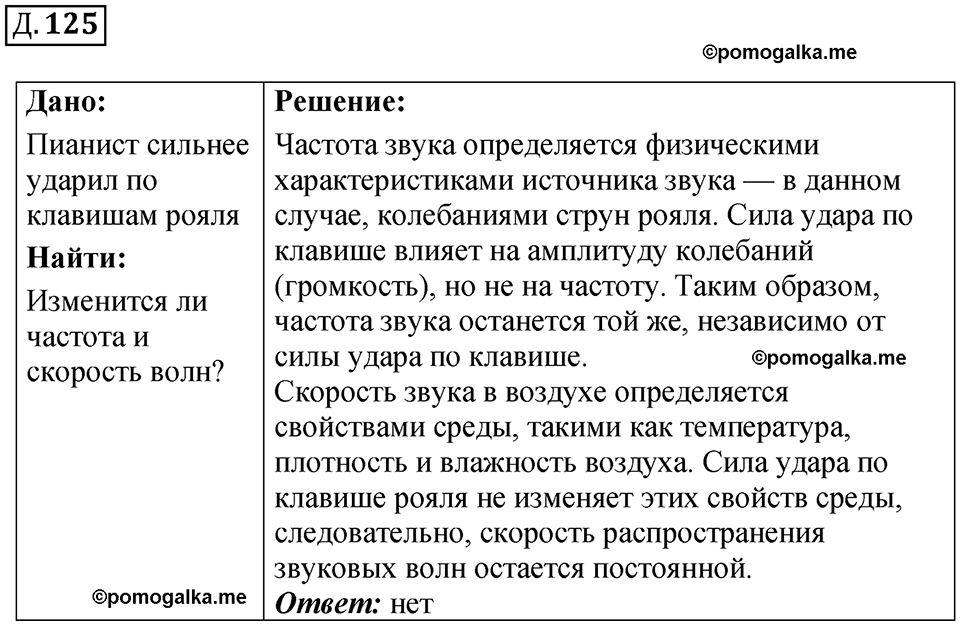 страница 120 дополнительный номер 125 физика 7 8 9 класс Лукашик сборник задач 2011 год