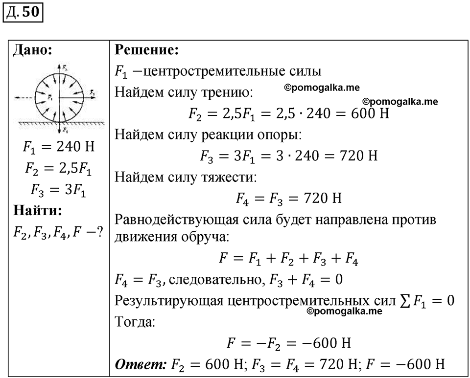 страница 51 дополнительный номер 50 физика 7 8 9 класс Лукашик сборник задач 2011 год