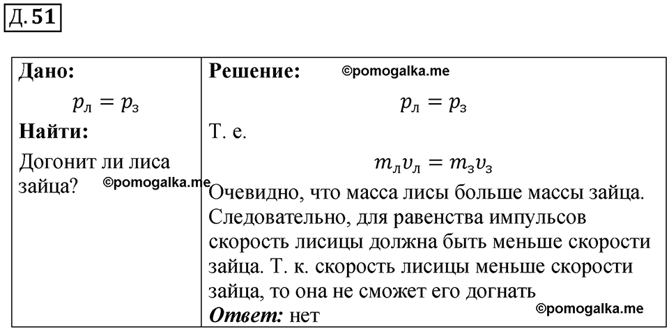 страница 52 дополнительный номер 51 физика 7 8 9 класс Лукашик сборник задач 2011 год