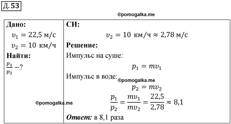 страница 52 дополнительный номер 53 физика 7 8 9 класс Лукашик сборник задач 2011 год
