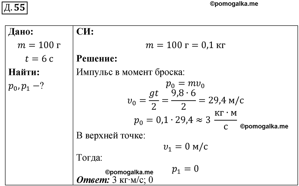 страница 52 дополнительный номер 55 физика 7 8 9 класс Лукашик сборник задач 2011 год