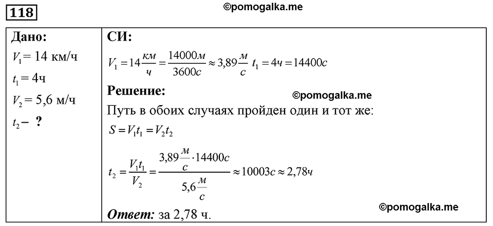 страница 20 номер 118 физика 7-9 класс Пёрышкин сборник задач 2024 год