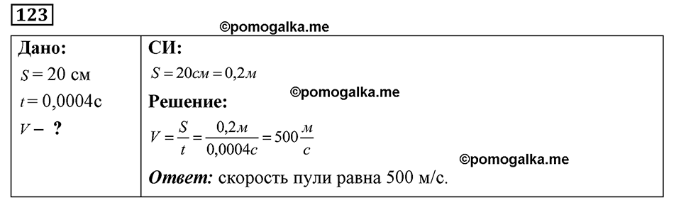 страница 20 номер 123 физика 7-9 класс Пёрышкин сборник задач 2024 год