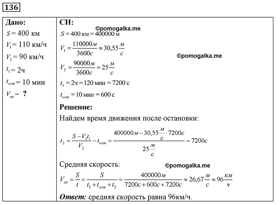 страница 22 номер 136 физика 7-9 класс Пёрышкин сборник задач 2024 год