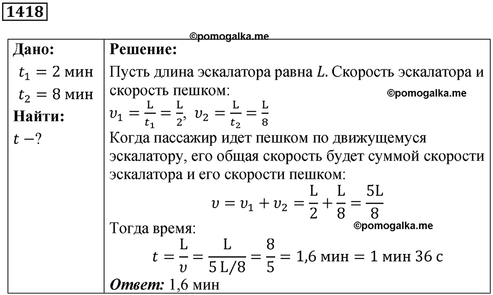 страница 157 номер 1418 физика 7-9 класс Пёрышкин сборник задач 2024 год