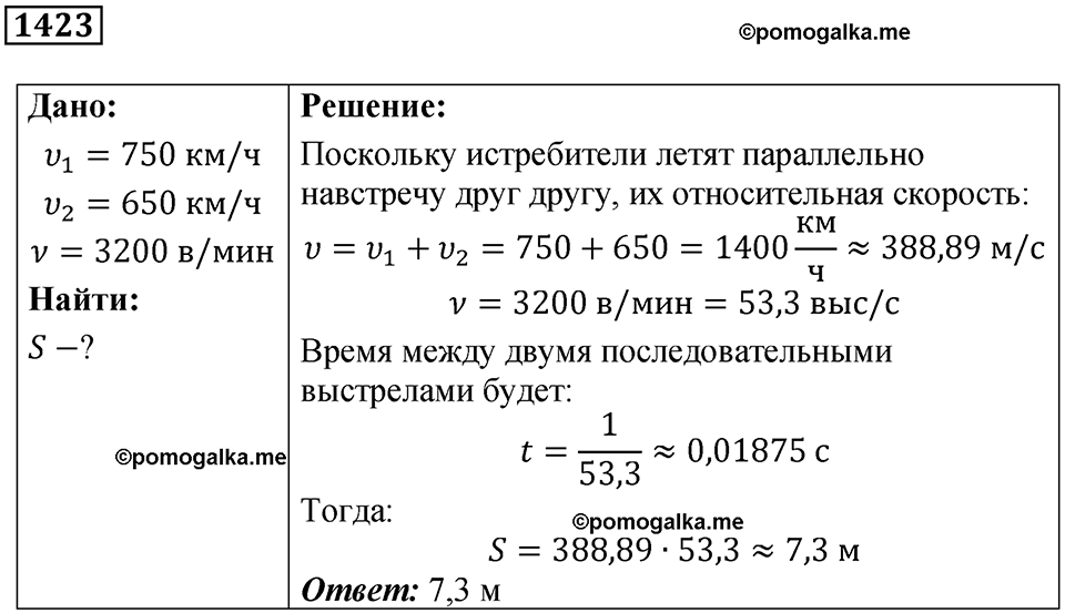 страница 158 номер 1423 физика 7-9 класс Пёрышкин сборник задач 2024 год