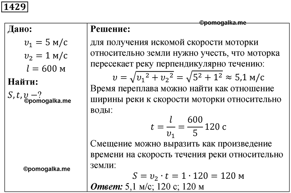 страница 159 номер 1429 физика 7-9 класс Пёрышкин сборник задач 2024 год