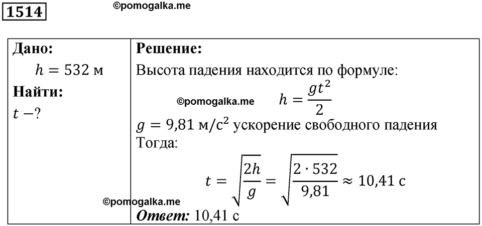 страница 171 номер 1514 физика 7-9 класс Пёрышкин сборник задач 2024 год