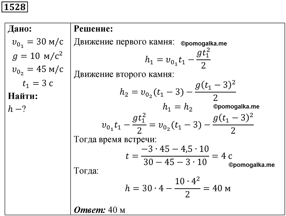 страница 172 номер 1528 физика 7-9 класс Пёрышкин сборник задач 2024 год