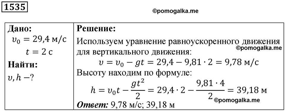 страница 173 номер 1535 физика 7-9 класс Пёрышкин сборник задач 2024 год