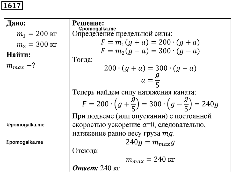 страница 185 номер 1617 физика 7-9 класс Пёрышкин сборник задач 2024 год