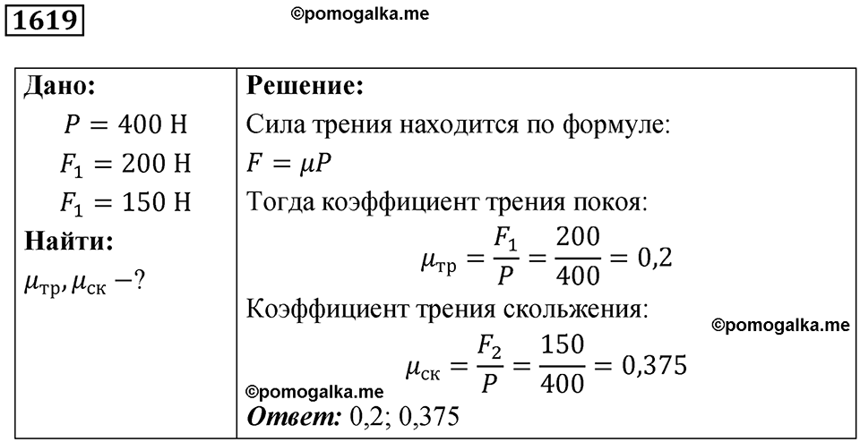 страница 185 номер 1619 физика 7-9 класс Пёрышкин сборник задач 2024 год