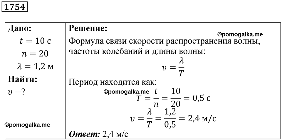 страница 205 номер 1754 физика 7-9 класс Пёрышкин сборник задач 2024 год
