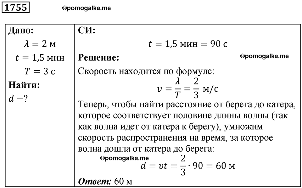 страница 205 номер 1755 физика 7-9 класс Пёрышкин сборник задач 2024 год