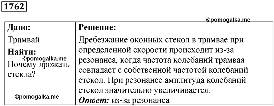 страница 206 номер 1762 физика 7-9 класс Пёрышкин сборник задач 2024 год