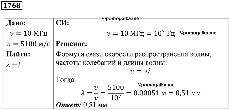 страница 206 номер 1768 физика 7-9 класс Пёрышкин сборник задач 2024 год