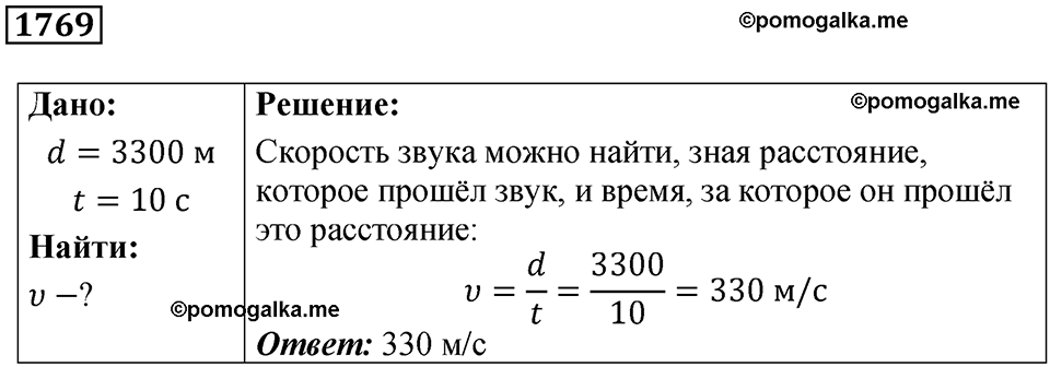 страница 206 номер 1769 физика 7-9 класс Пёрышкин сборник задач 2024 год
