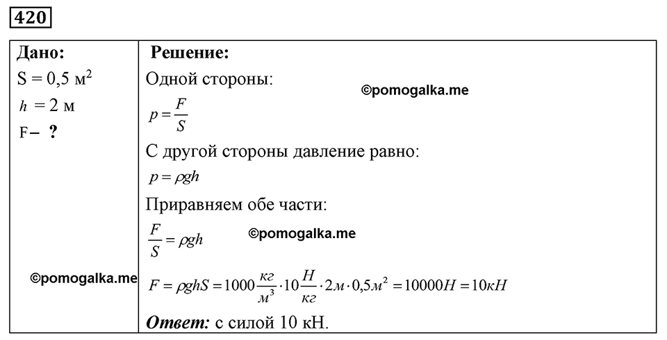 страница 51 номер 420 физика 7-9 класс Пёрышкин сборник задач 2024 год