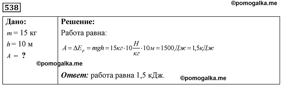страница 63 номер 538 физика 7-9 класс Пёрышкин сборник задач 2024 год
