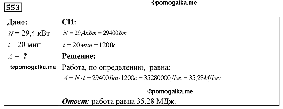 страница 65 номер 553 физика 7-9 класс Пёрышкин сборник задач 2024 год