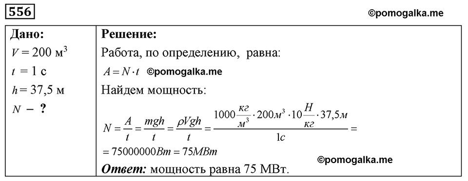 страница 65 номер 556 физика 7-9 класс Пёрышкин сборник задач 2024 год