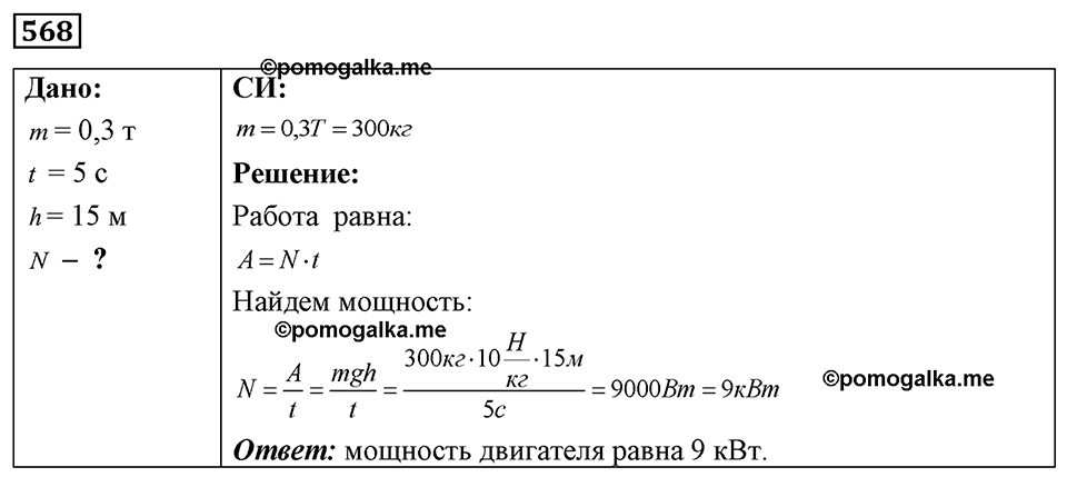 страница 66 номер 568 физика 7-9 класс Пёрышкин сборник задач 2024 год