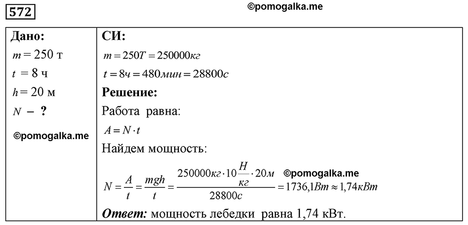 страница 66 номер 572 физика 7-9 класс Пёрышкин сборник задач 2024 год