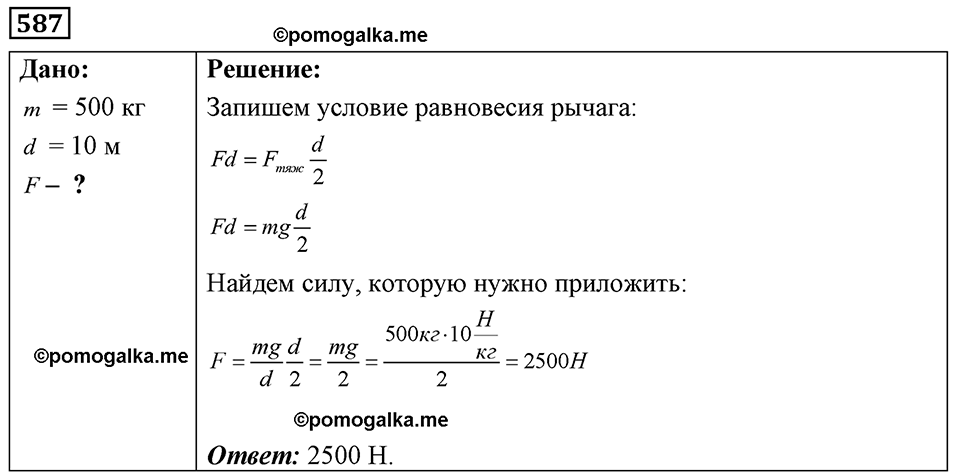 страница 68 номер 587 физика 7-9 класс Пёрышкин сборник задач 2024 год