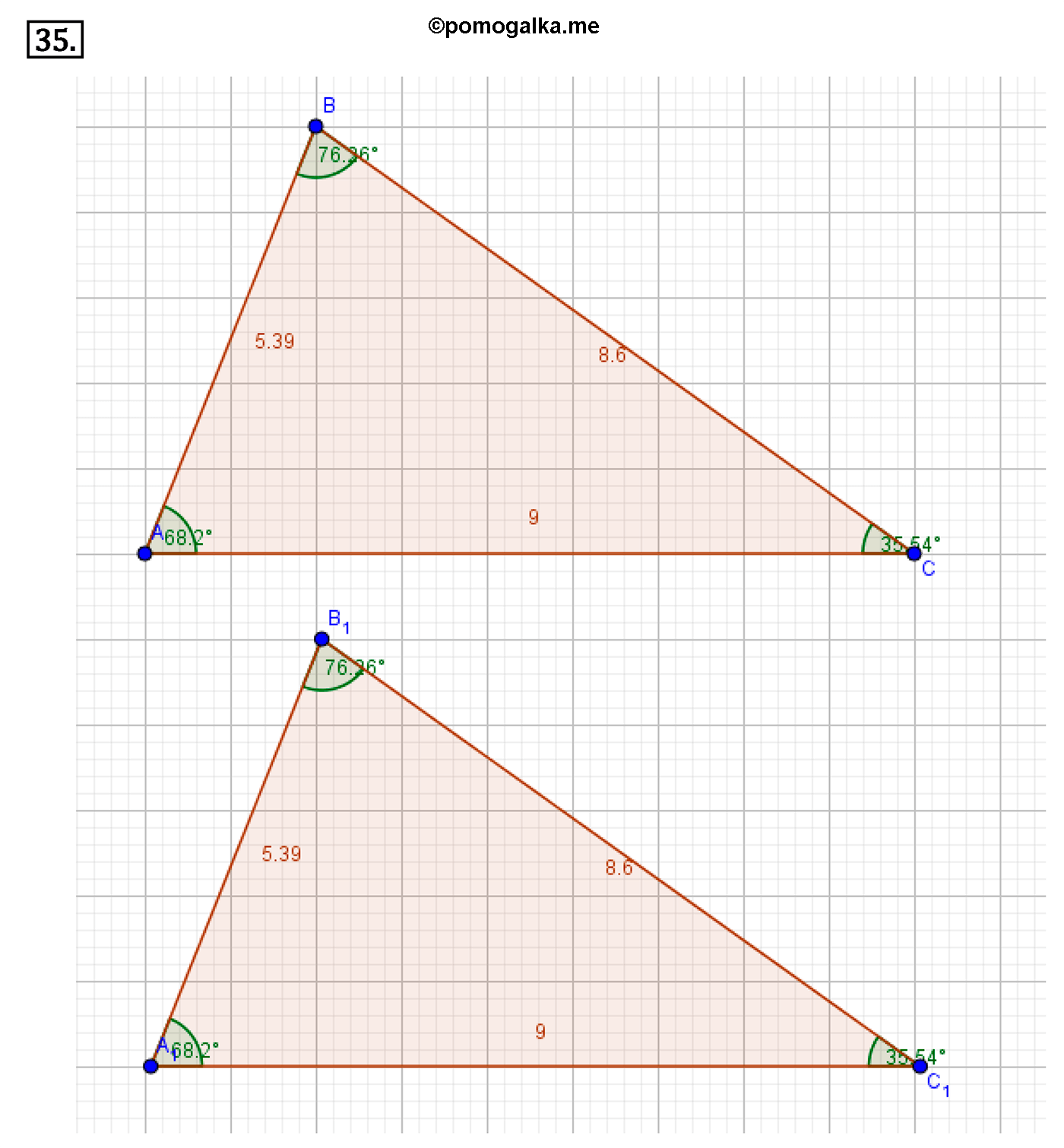 Параграф 1 Номер №35 геометрия 7 класс Погорелов