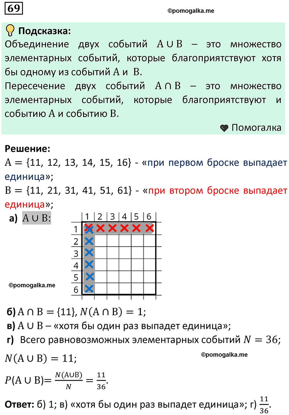часть 2 страница 28 задача / номер 69 вопросы после параграфа математика 7-9 класс Высоцкий, Ященко 2025 год
