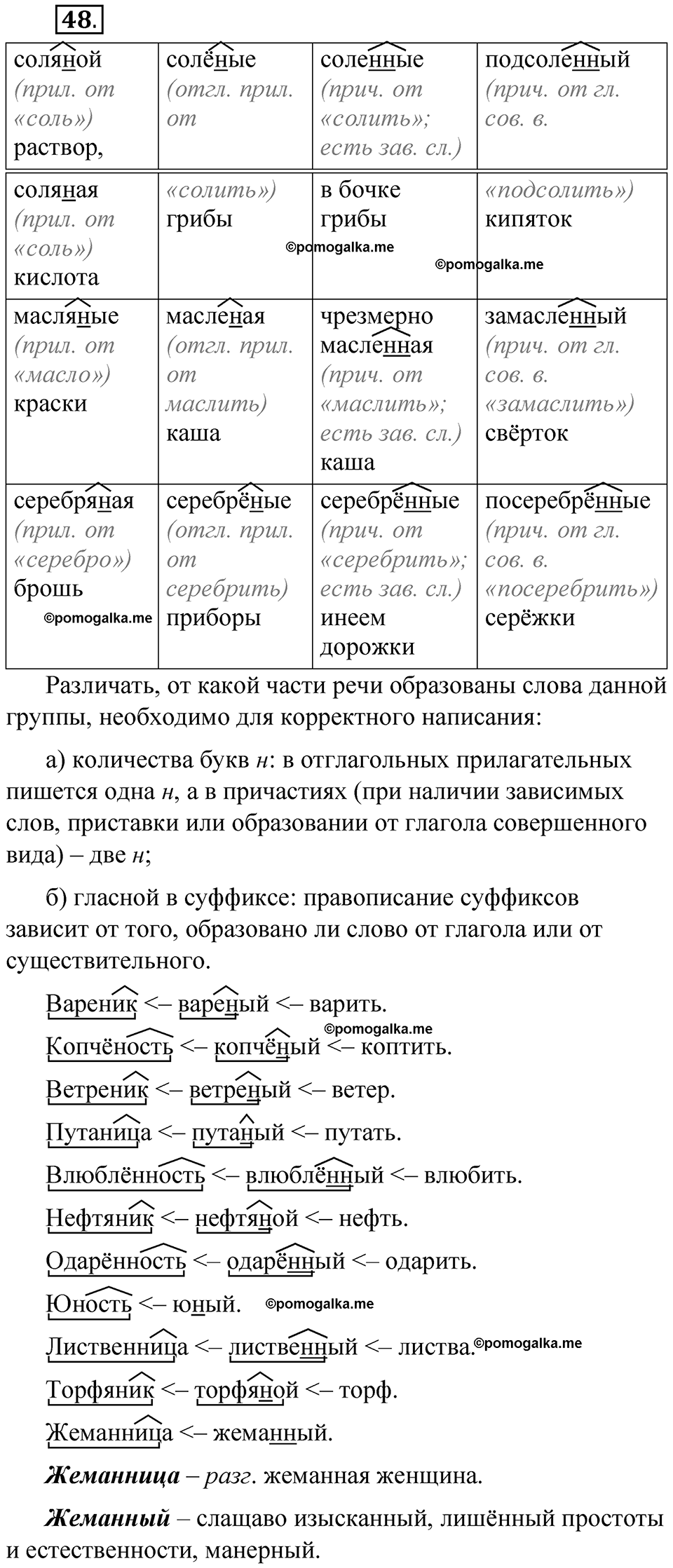упражнение 48 русский язык 7 класс Бондаренко рабочая тетрадь 1 часть 2025 год