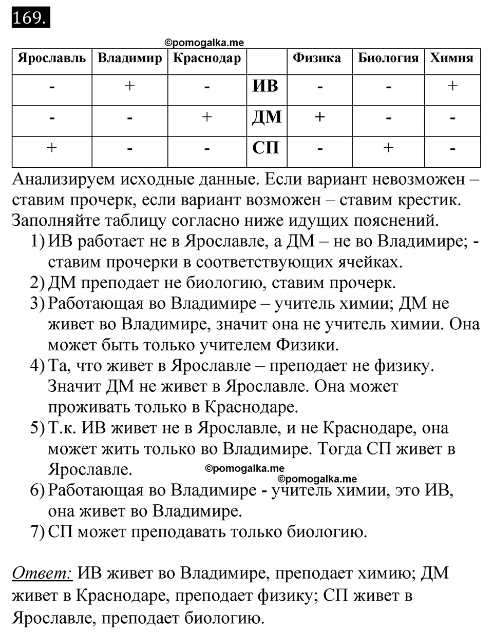 Номер 169 - ГДЗ по информатике за 7 класс Босова рабочая тетрадь  Просвещение 2023